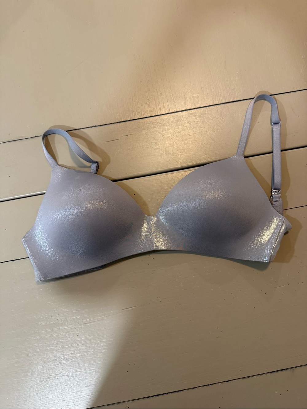 Victoria's Secret Shimmery Silver Wireless PushUp Bra